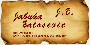 Jabuka Balošević vizit kartica